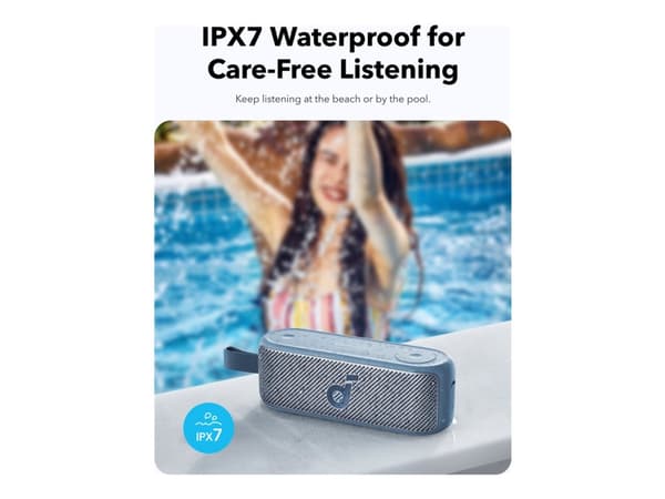 Soundcore Motion 100 - Høyttaler - for bærbar bruk - trådløs - Bluetooth - Appstyrt - 20 watt - luftspeilingssvart