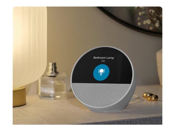 Amazon Echo Spot - Smarthøyttaler - LCD 2.83" - Bluetooth, Wi-Fi - Appstyrt - Isbrehvit