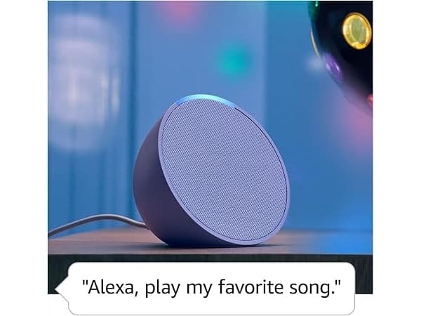Amazon Echo Pop, Amazon Alexa, Rund, Sort, Android, Fire OS, iOS, 4,95 cm, Knapper
