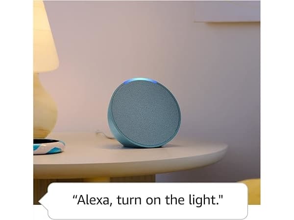 Amazon Echo Pop, Amazon Alexa, Rund, Sort, Android, Fire OS, iOS, 4,95 cm, Knapper