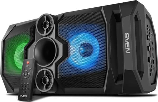 Høyttaler SVEN PS-655, svart (50W, TWS, Bluetooth, FM, USB, Micro SD, LED-skjerm, RC, 2x4400mA*h); SV-020163