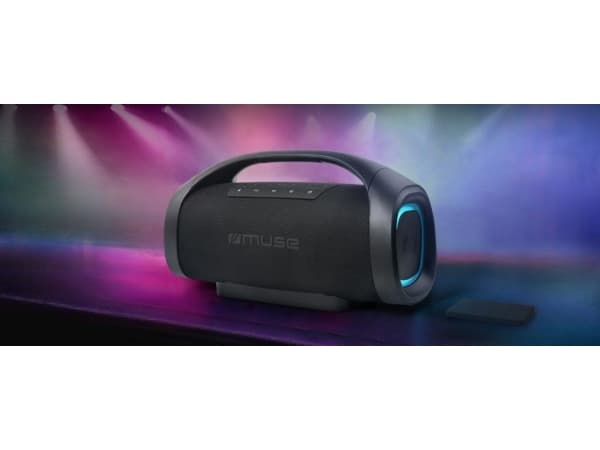 Muse M-980 BT, 300 W, Kabel & Trådlös, USB Type-C, 2.1 bärbart högtalarsystem, Svart, Cylinder