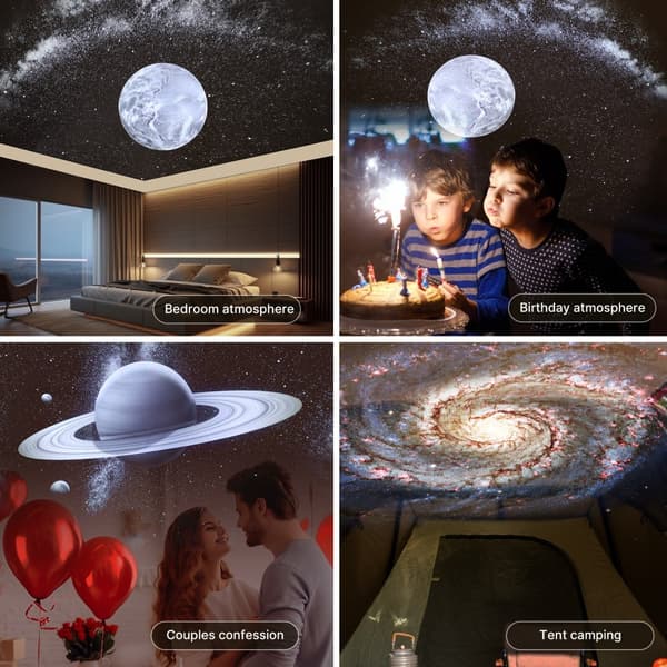 Multifunktionel Galaxy Star-projektor White Noise Bluetooth-højttaler