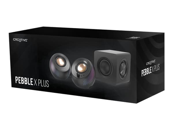 Creative-tietokonekaiuttimet Creative 2.1 Pebble X Plus -tietokonekaiuttimet subwooferilla musta/musta