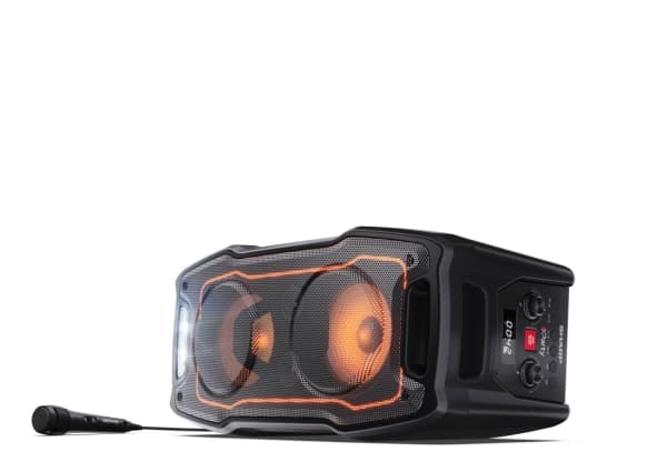 Sharp PS-931 - Partyhögtalare - för bärbar användning - trådlös - Bluetooth - 2-vägs - svart