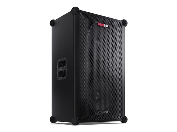 Sharp SumoBox Pro CP-LS200 - Høyttaler - 2.0-kanal - trådløs - Bluetooth - Appstyrt - 200 watt - svart (grillfarge - svart)