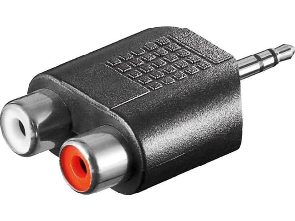 Adapter AV OEM Jack 3.5mm - RCA (Cinch) x2 czarny (11604)