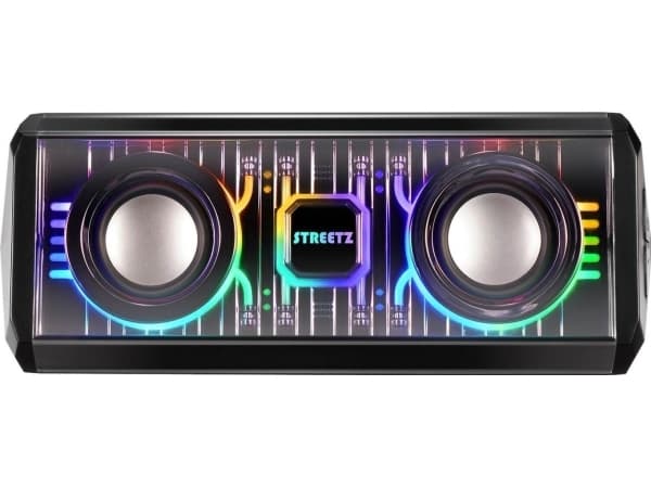 STREETZ läpikuultava Bluetooth-kaiutin TWS:llä ja LED-valotehosteilla / 6612078 / S310-BLK