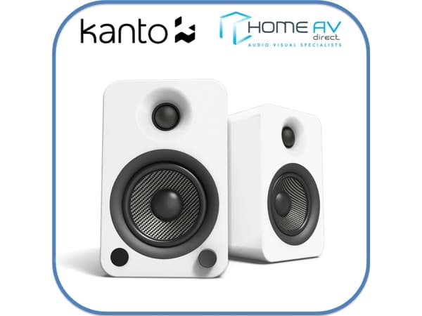 Datorhögtalare KANTO AUDIO 4" DRIVER - POWERED SPEAKERS MED BLUETOOTH® OCH PHONO PREAMP - MATTE WHITE (INKL. STRÖMKABEL TYP F &amp; G)