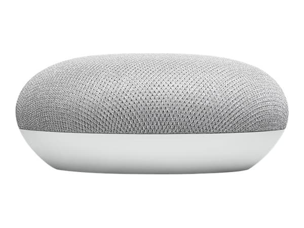 Google Home Mini, Google Assistant, Pyöreä, Valkoinen, Kangas, Muovi, Silikoni, Chromecast, Chromecast Audio, Android 5.0, Android 5.1, Android 6.0,