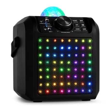 Fenton KAR55B karaoke, 2 mikrofoner - Karaoke högtalare med Bluetooth och Jelly Ball - Svart