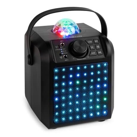 Fenton KAR55B karaoke, 2 mikrofoner - Karaoke högtalare med Bluetooth och Jelly Ball - Svart