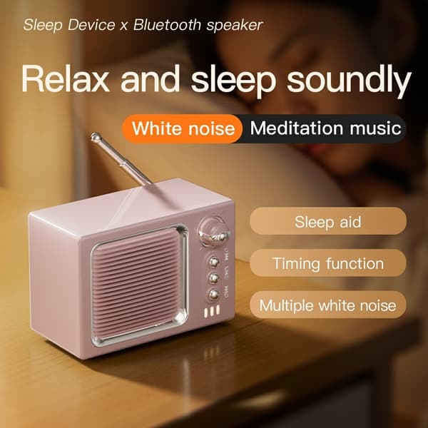 BT 5.0 White Noise Sleep Speaker Ljudbox Trådlös musikspelare med FM-radio