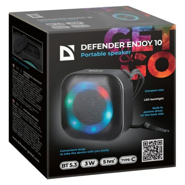 Bärbar Bluetooth Högtalare Defender 65009 Svart 3 W