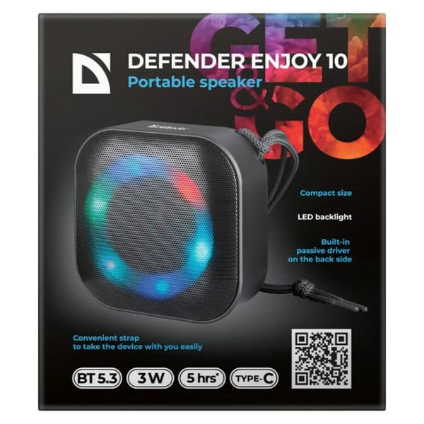 Bärbar Bluetooth Högtalare Defender 65009 Svart 3 W