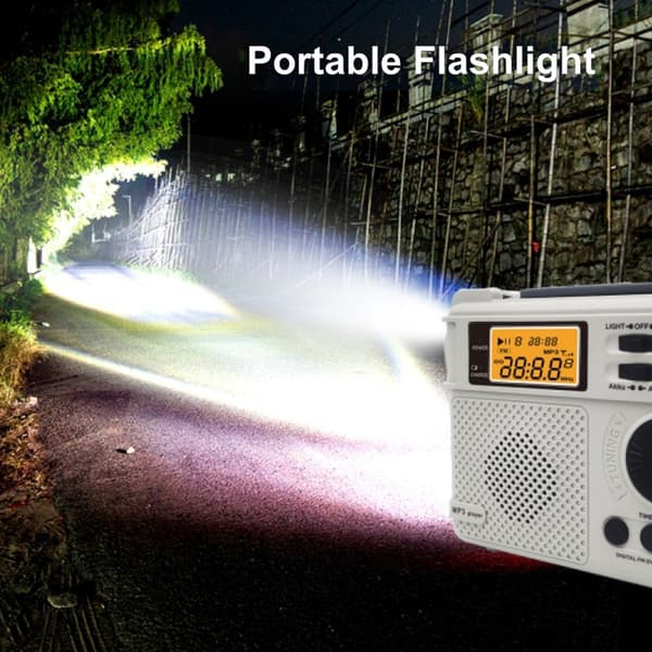 Emergency AM FM-radio Bluetooth Afspiller Håndsvinggenerator PowerBank