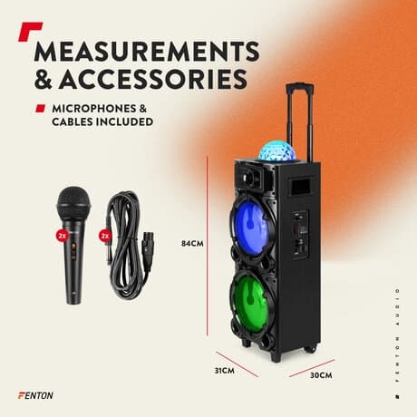 Fenton LIVE290 Karaoke Station med ljusshow 2x 8”