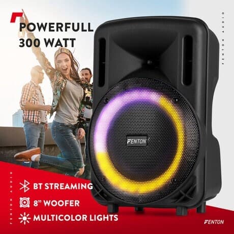 Fenton FT08LED MK2 Bärbart Ljudsystem 8" 300W peak effekt