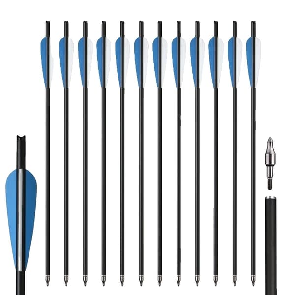 Kulfiberpile, Blandet Kulstof Materiale, Aftagelig Pilespids, 36 stk 20 tommer ELLER