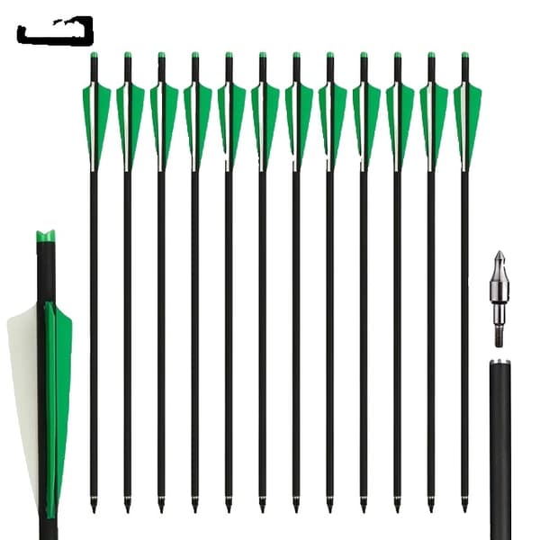 Kulfiberpile, Blandet Kulstof Materiale, Aftagelig Pilespids, 36 stk 20 tommer ELLER