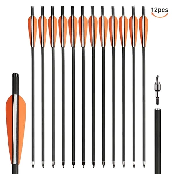 Kulfiberpile, Blandet Kulstof Materiale, Aftagelig Pilespids, 36 stk 20 tommer ELLER