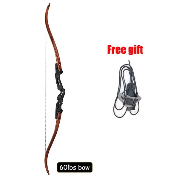 Recurvebåge, ILF-system, 25-60lbs Viktområde, trä 60lbs