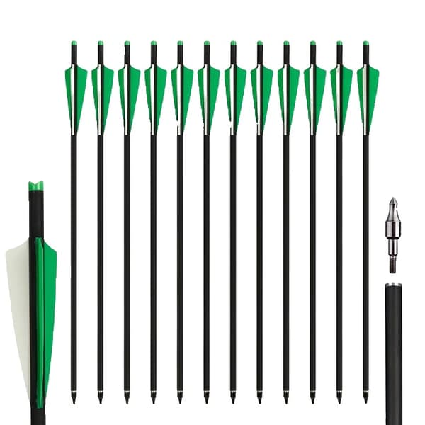 Kulfiberpile, Blandet Kulstof Materiale, Aftagelig Pilespids, 12 stk 20 tommer