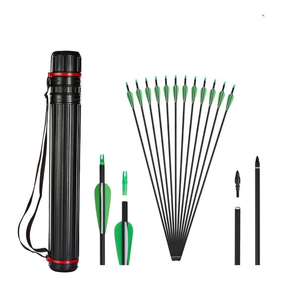 Pile af pile, 31 tommer kulfiberpil, recurve/compound bue, Gul