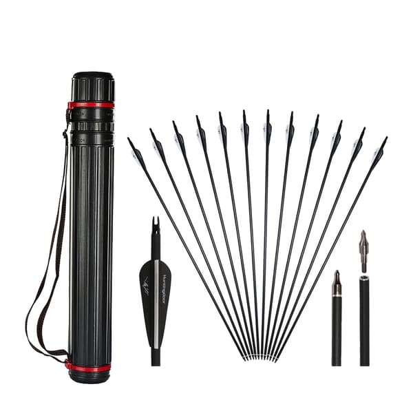 Pile af pile, 31 tommer kulfiberpil, recurve/compound bue, HVID