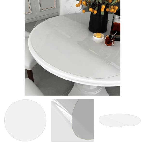 The Living Store Bordsskydd genomskinligt Ø 100 cm 2 mm PVC -  Bordstillbehör