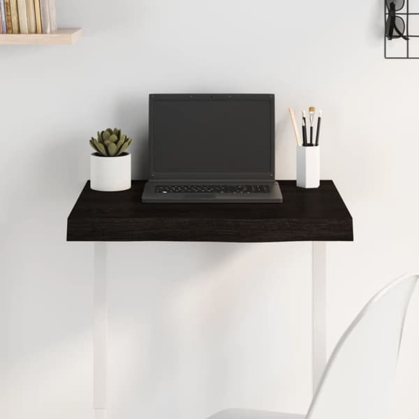 Bordsskiva mörkbrun 60x40x(2-6) cm behandlad massiv ek