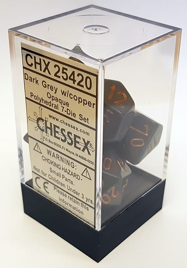 T?rningsset - Dark Grey Copper (CHX25420) - Brætspil