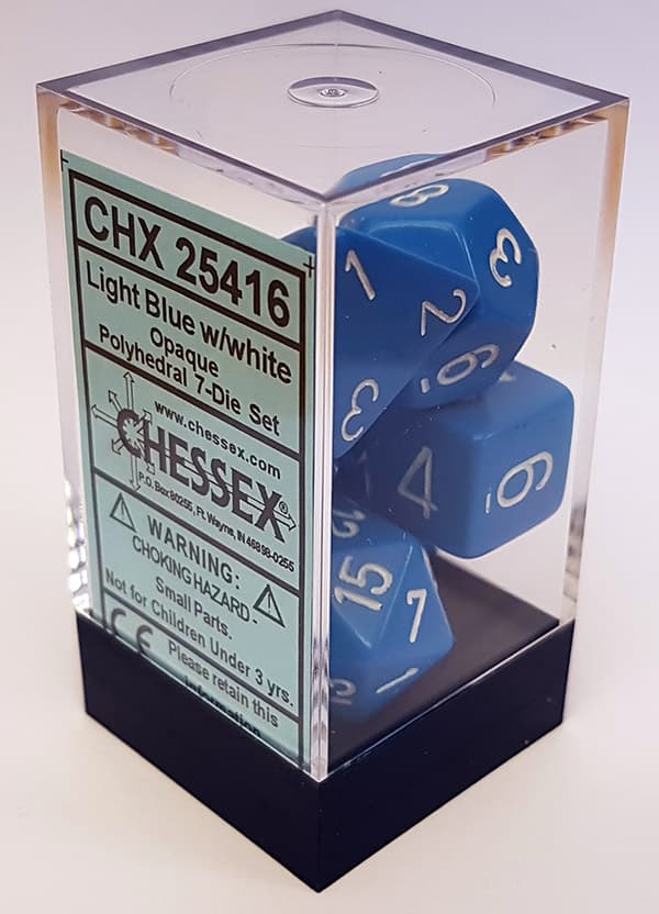 Tärningsset - Light Blue White (CHX25416) - Brädspel
