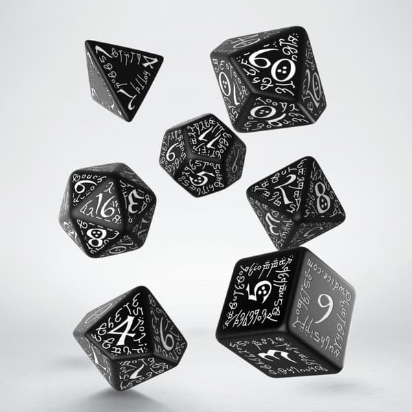 Tärningsset - Elvish Black & white (SELV05) - Brädspel