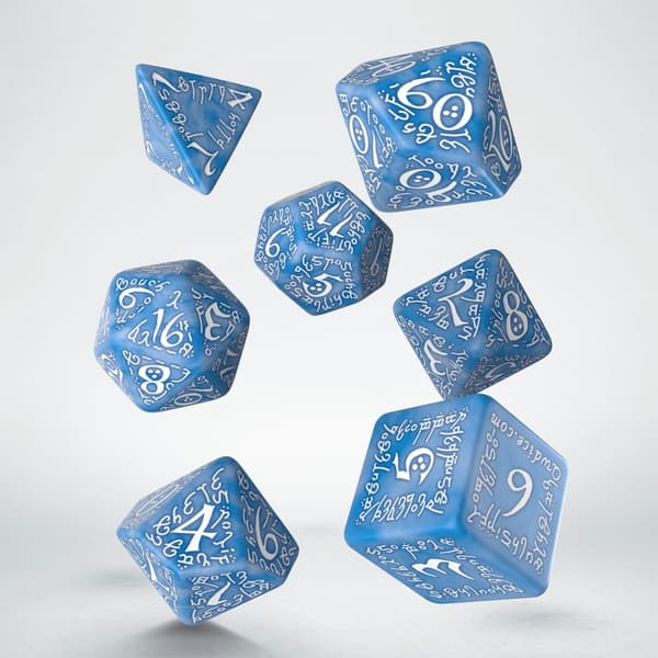 Tärningsset - Elvish Glacier & white (SELV1R) - Brädspel
