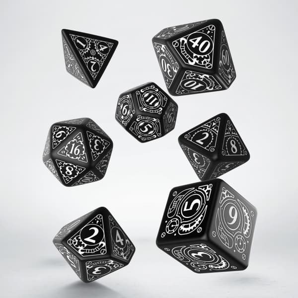 Tärningsset - Steampunk Black & white (SSTE05) - Brädspel