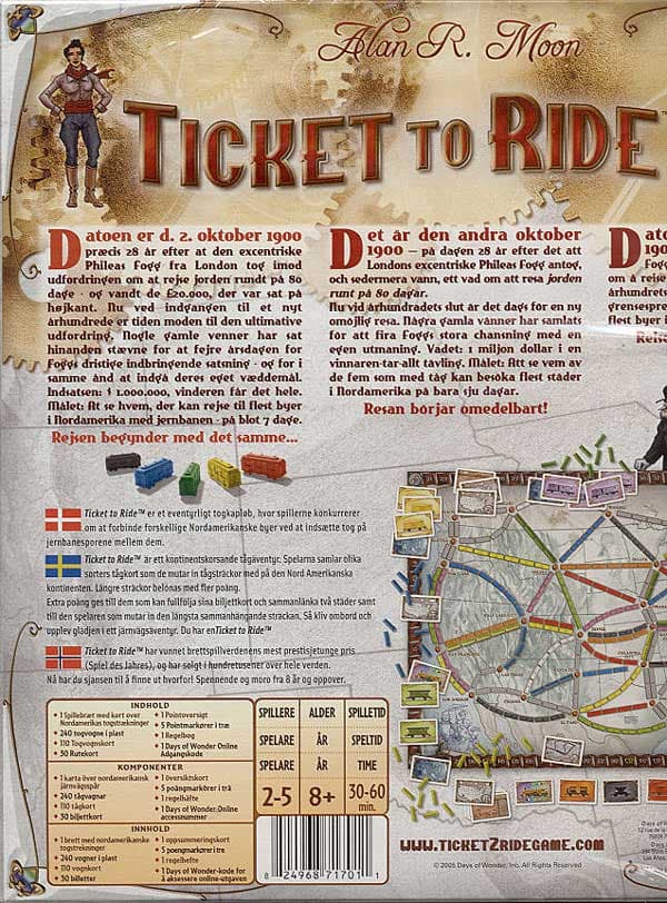 Spill Ticket To Ride, USA, Brettspill (SE/NO/DK)