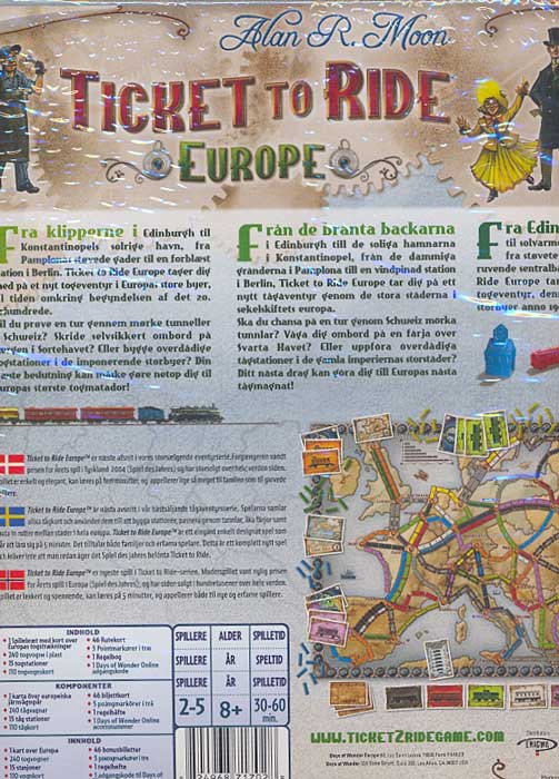 Ticket to ride Europe (SE/NO/DK)