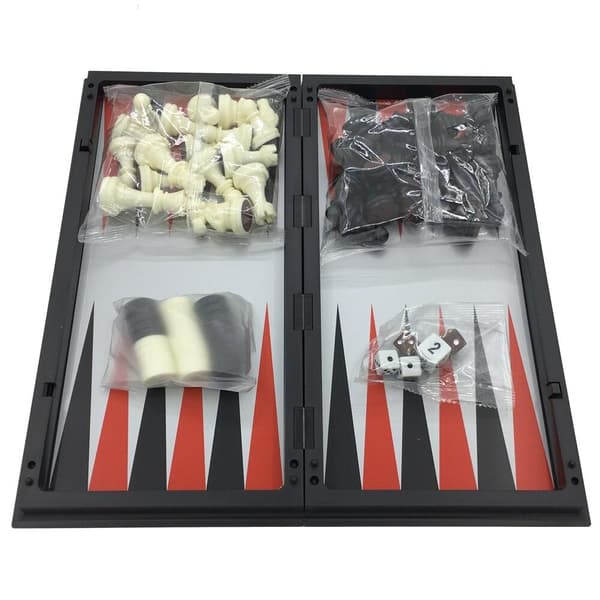 3-i-1 Spelset, Schack - Backgammon - Dam
