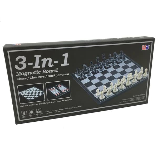3-i-1 Spelset, Schack - Backgammon - Dam