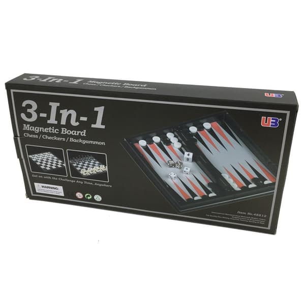 3-i-1 Spelset, Schack - Backgammon - Dam