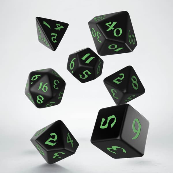 Tärningsset - Classic Runic Black & green (SCLR21) - Brädspel