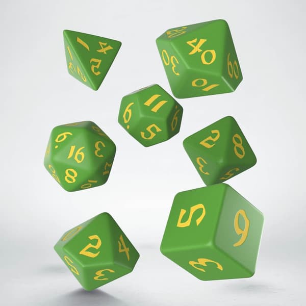 T?rningsset - Classic Runic Green & yellow (SCLR2F) - Brætspil