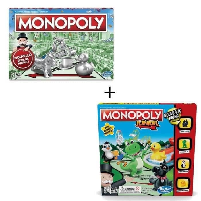 Många av två monopolspel - klassisk och juniorversion