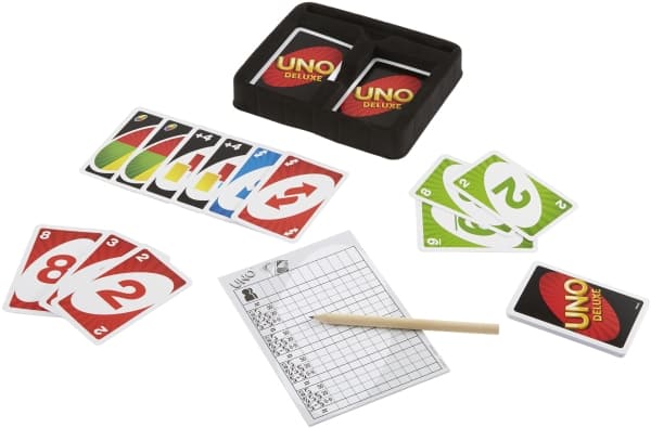 Games UNO Deluxe-kortspel, Kortspel, Kasta kort, 7 År, Familjespel