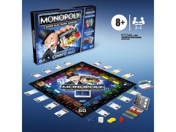 Hasbro Gaming Monopoly Super Electronic Banking, Brettspill, Pedagogisk, 8 år, Familiespill