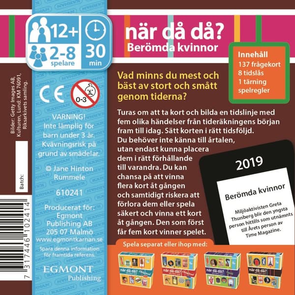 När då då? Berömda Kvinnor Spel Pocketversion (SE)