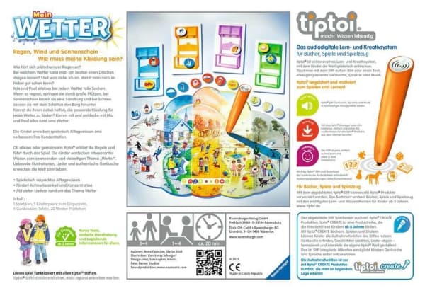 Ravensburger tiptoi 00074, Korttipeli, Memory, 3 vuosi/vuosia, Standard edition, 20 min, 20 min