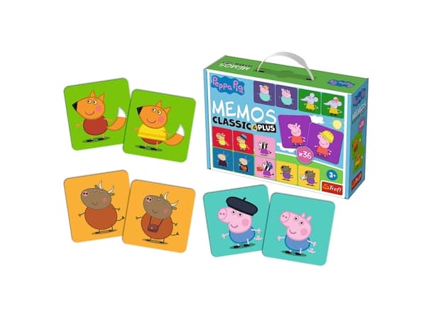 Peppa Pig Memos Classic & Plus, Brettspillutvidelse, Minne, 3 år