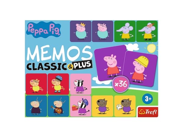 Peppa Pig Memos Classic & Plus, Brettspillutvidelse, Minne, 3 år